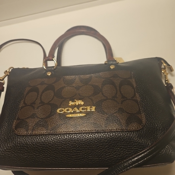 Coach Mini Emma Python Accent Satchel Leather F34281 Shoulder Bag - Picture 5 of 15